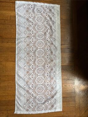 White Lace Curtain topper Panel